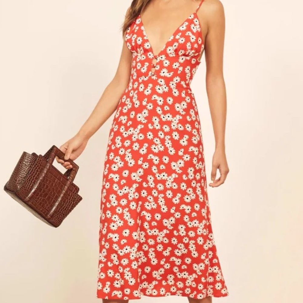 Reformation Montague Dress in Oopsie daisy